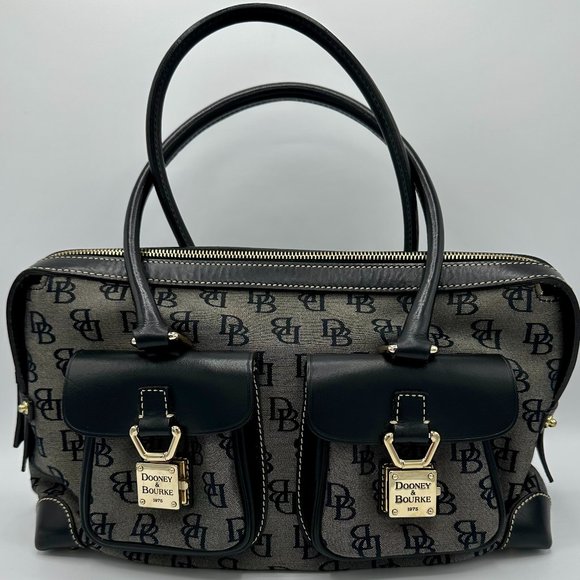 Vintage DOONEY & BOURKE Shadow Canvas Anniversary Bag Shoulder Lock 1990 - Picture 2 of 15